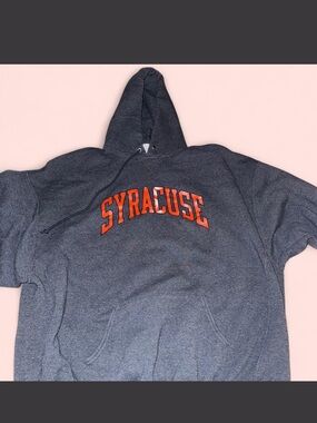 Russell Athletic Gray Hoodie with Orange Syracuse Arch